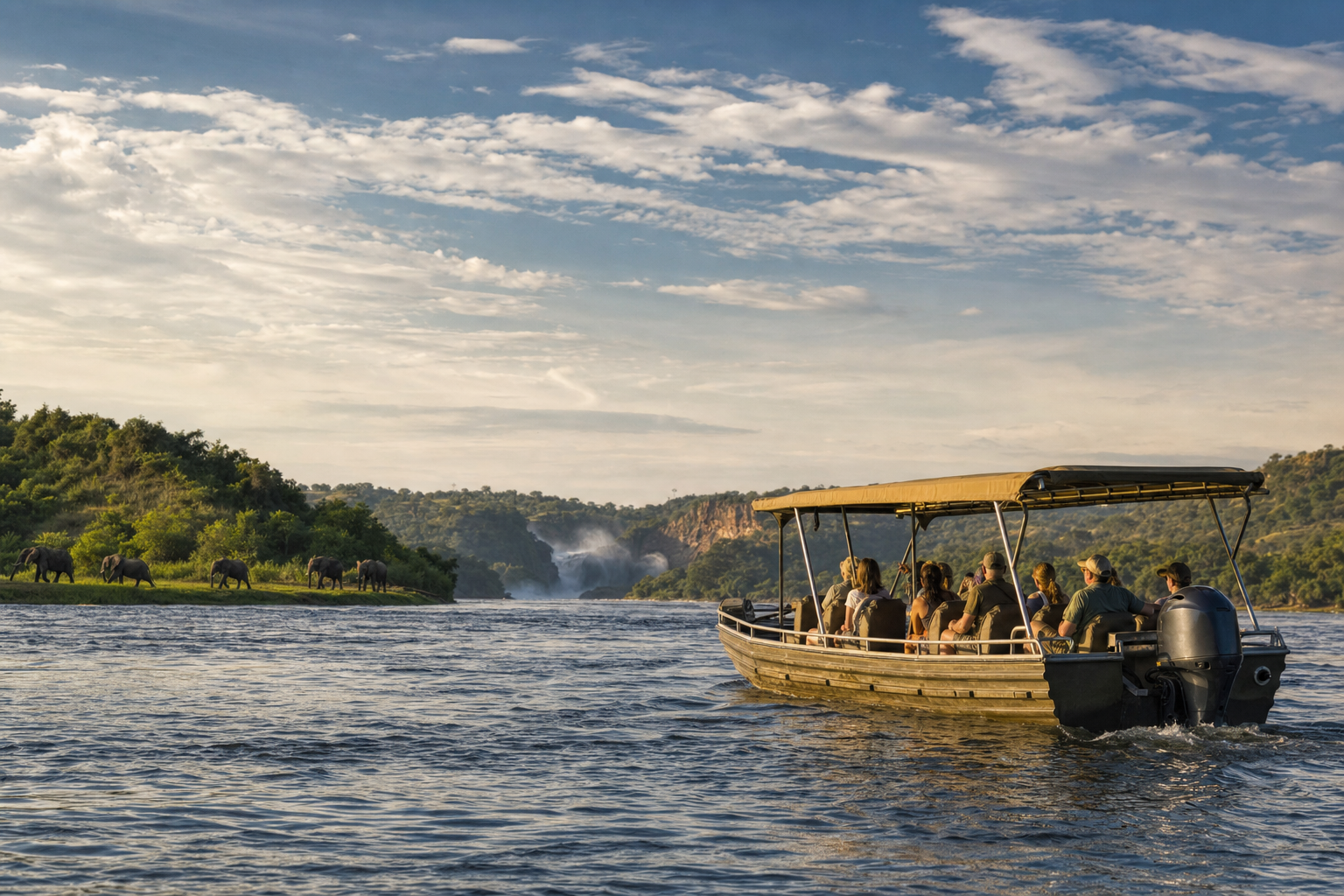 The Nile moving through the Murchison Falls landscape